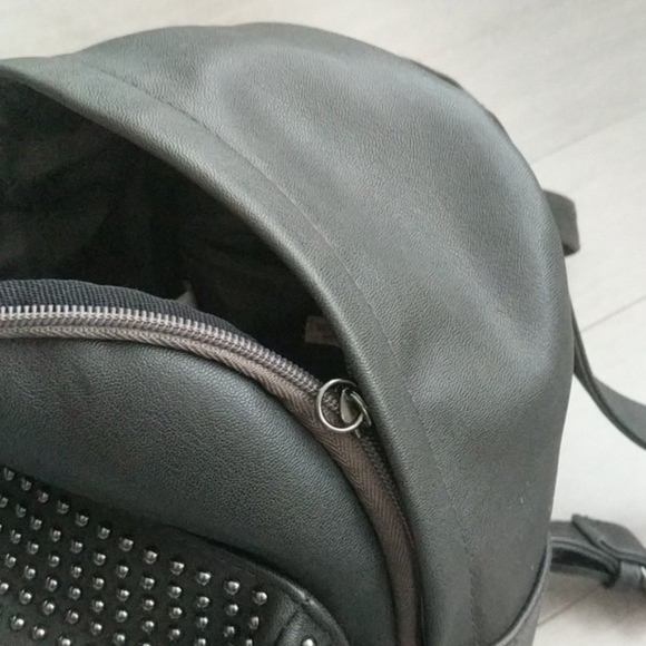 Grey Studded Mini Backpack - Picture 3 of 3